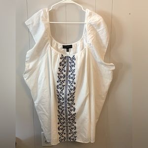 NWOT Lane Bryant 100% Cotton Embroidered Top, size 5x - 34/36